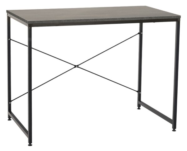 KONDELA Pisalna miza, beton/črna, 90x60 cm, MELLORA
