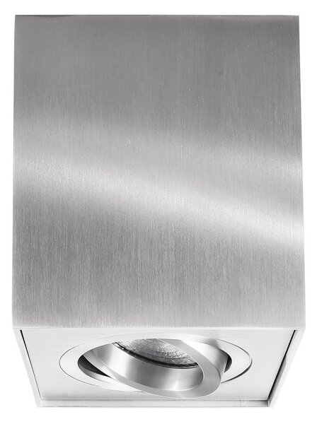 Deko-Light Stropna svetilka Bengala, kvadratna, srebrna, aluminij, GU10, vrtljiva, zatemnjen, Kovinska, Dnevna soba / jedilnica, Aluminij, Sodobni