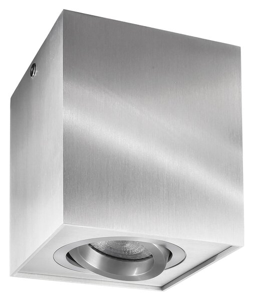 Deko-Light Stropna svetilka Bengala, kvadratna, srebrna, aluminij, GU10, vrtljiva, zatemnjen, Kovinska, Dnevna soba / jedilnica, Aluminij, Sodobni