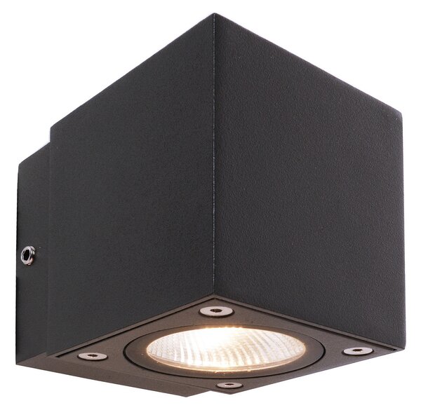 Deko-Light LED zunanja stenska svetilka Cubodo Single Mini, aluminij, temno siva, Črna, Aluminij, Sodobni