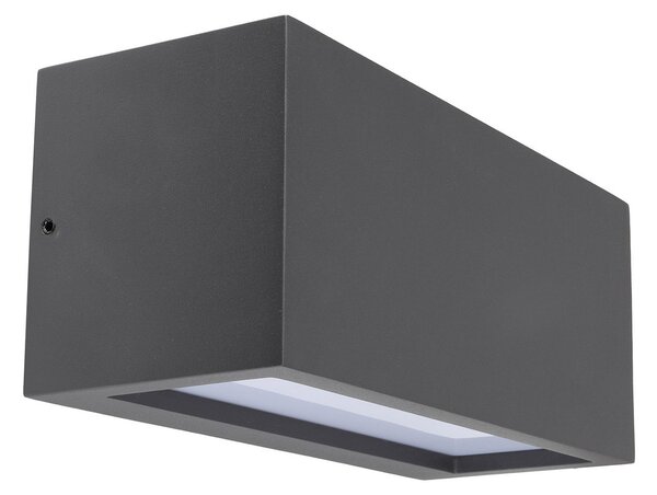 Deko-Light Zunanja stenska svetilka Rilongo zaprta, navzgor/navzdol, aluminij, temno siva, zatemnjen, Črna, Aluminij, Sodobni, Stenska vtičnica zgoraj / spodaj