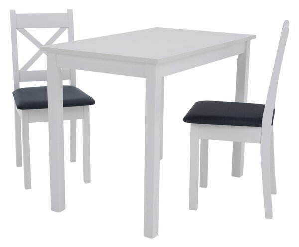 KONDELA Stol, komplet 2 kos, bela/temno siva, REMY KX
