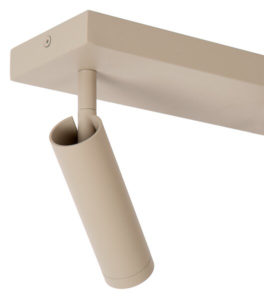 Lucide Stropni žaromet Grado, dolžina 25 cm, siva, kovina, 2-krilni., zatemnjen, Bež, Dnevna soba / jedilnica, Aluminij, Sodobni