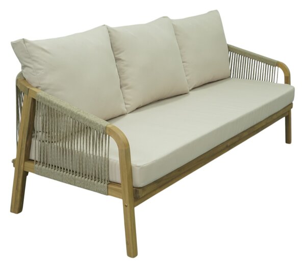 KONDELA Vrtna garnitura, akacijev les, bež/naravna, NARSI