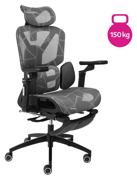 KONDELA Pisarniški stol, svetlo siv/črn, nosilnost 150 kg, VILMER