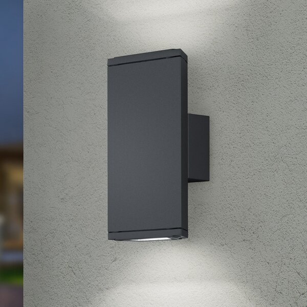 Trio Lighting LED zunanja stenska svetilka COLORADO antracit višina 20 cm kovina IP54, Črna, Aluminij, Sodobni, Stenska kotna