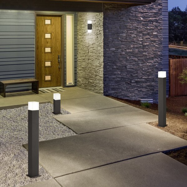 Trio Lighting LED-svetilka HUDSON, antracitna, višina 80 cm, kovina, IP44, Črna, Aluminij, Sodobni