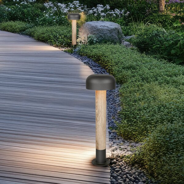 Trio Lighting Potična svetilka FRASER, videz betona, višina 54 cm, kovina, IP54, zatemnjen, Siva, Aluminij, Sodobni