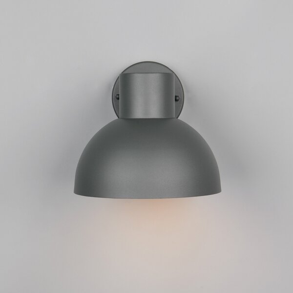 Trio Lighting Zunanja stenska svetilka ELBE, antracit, Ø 20 cm, kovina, IP44, zatemnjen, Črna, Aluminij, Okrogla stena