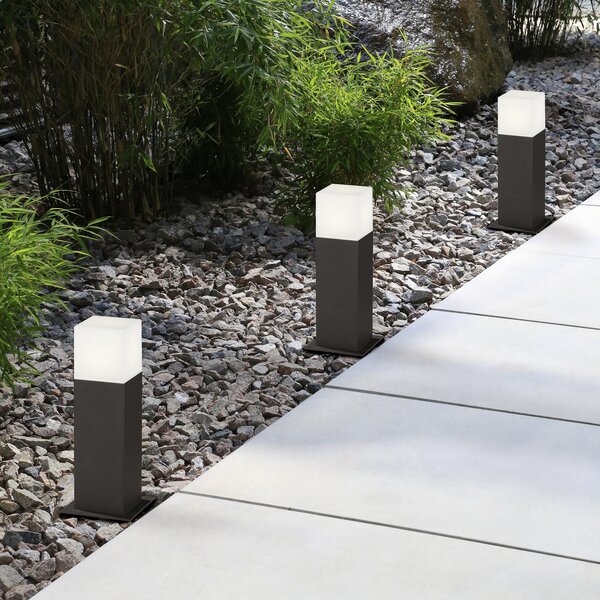 Trio Lighting LED-svetilka HUDSON, antracitna, višina 30 cm, kovina IP44, Črna, Aluminij, Sodobni
