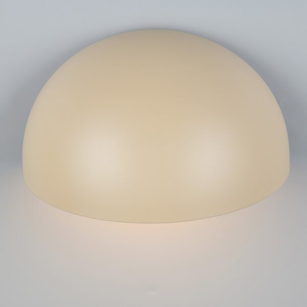 Trio Lighting Zunanja stenska svetilka MAAS, krem, širina 27 cm, kovina, IP44, zatemnjen, Bež, Aluminij, Stenska vtičnica spodaj