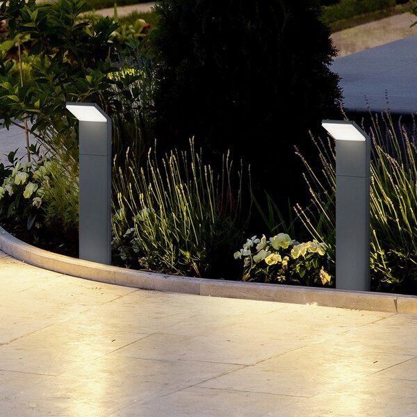 Trio Lighting LED-svetilka PEARL, višina 50 cm, antracitna, kovinska, IP54, Črna, Aluminij, Sodobni