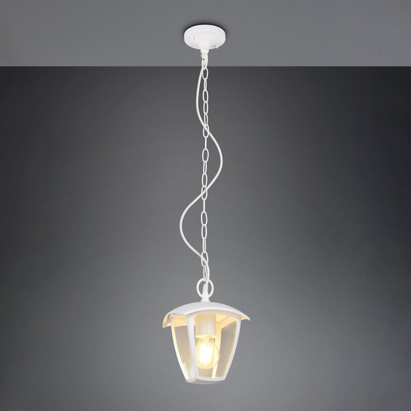 Trio Lighting Zunanja obesna svetilka VENTA, bela, 17 x cm, kovina, IP44, zatemnjen, Bela, Aluminij, Svetilka