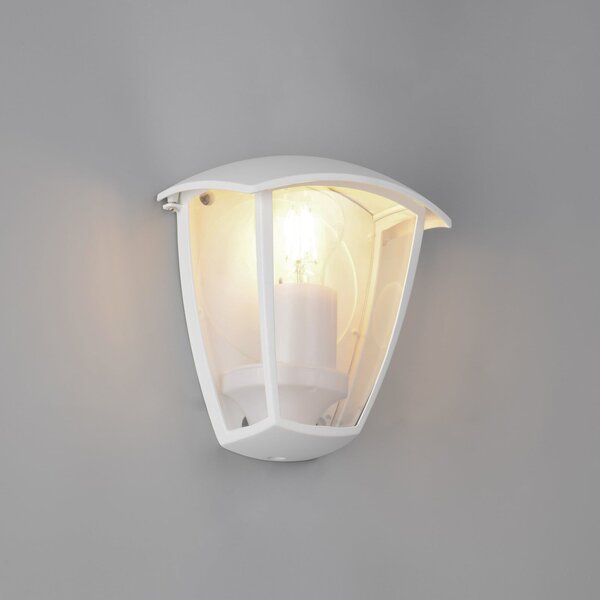 Trio Lighting Zunanja stenska svetilka VENTA, bela, prilegajoča, višina 20 cm, IP44, zatemnjen, Bela, Aluminij, Svetilka