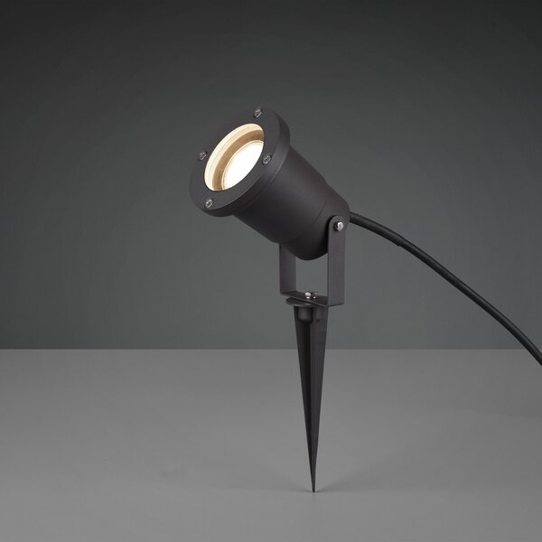 Trio Lighting Zemljski žar UBANGI, antracit, kovina, IP65, GU10, Črna, Aluminij, Sodobni
