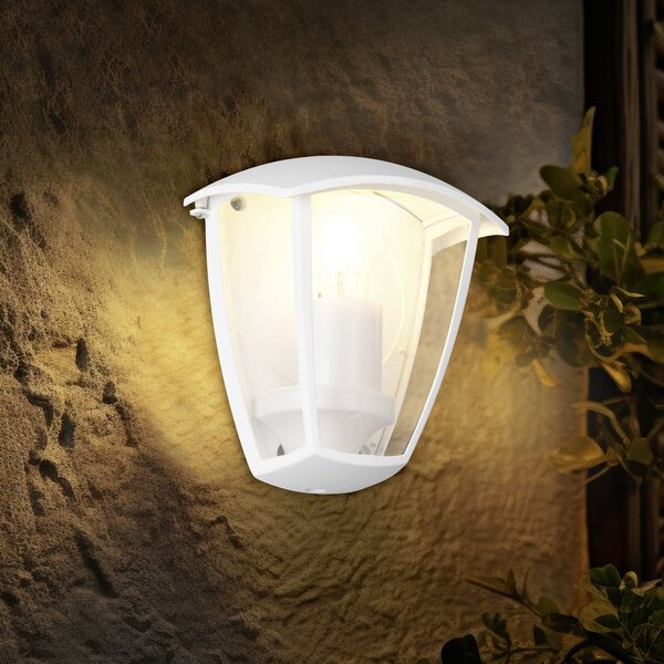 Trio Lighting Zunanja stenska svetilka VENTA, bela, prilegajoča, višina 20 cm, IP44, zatemnjen, Bela, Aluminij, Svetilka