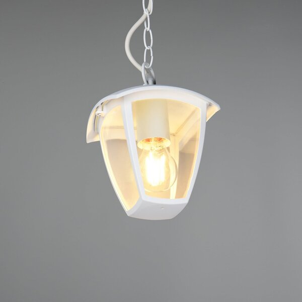 Trio Lighting Zunanja obesna svetilka VENTA, bela, 17 x cm, kovina, IP44, zatemnjen, Bela, Aluminij, Svetilka