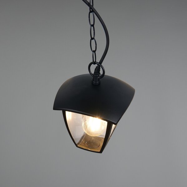 Trio Lighting Zunanja obesna svetilka VENTA, črna, 17 x cm, kovina, IP44, zatemnjen, Črna, Aluminij, Svetilka