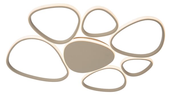 Lucide LED stropna svetilka Samling, dolžina 90 cm, siva, kovina, zatemnjen, Bež, Dnevna soba / jedilnica, Kovina, Sodobni