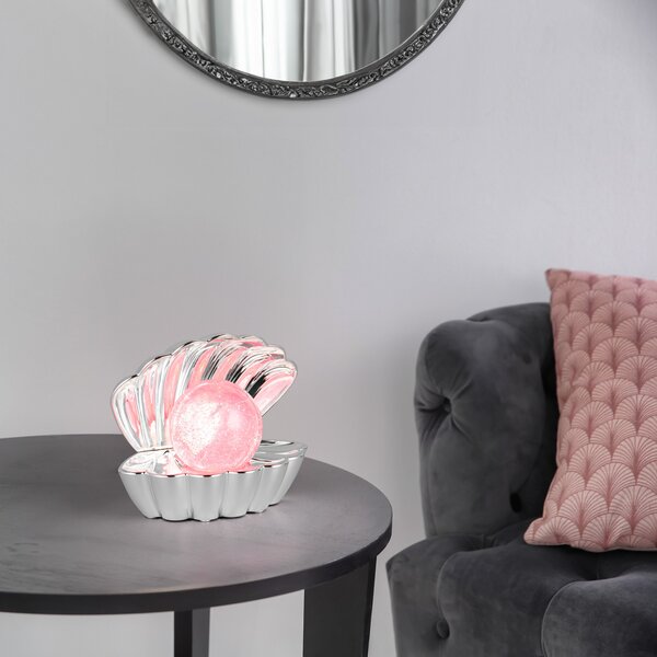 Reality Leuchten LED namizna svetilka Shelly, krom barva, plastika, 18 cm, RGB, Kovinska, Dnevna soba / jedilnica, Plastika, Mladostno bivanje