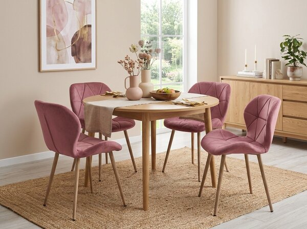 Jedilni stol MANGO VELVET, temno roza