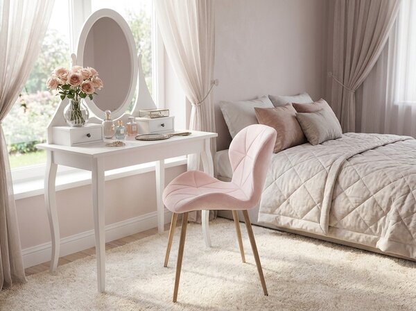 Jedilni stol MANGO VELVET, svetlo roza