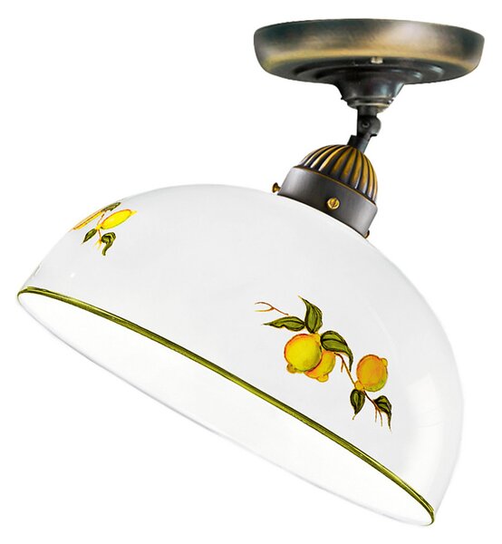 Austrolux KOLARZ Stropna svetilka Nonna, Ø 30 cm, limone, gladek rob, zatemnjen, Bela, Dnevna soba / jedilnica, Steklo, Podeželska hiša / Rustikalna