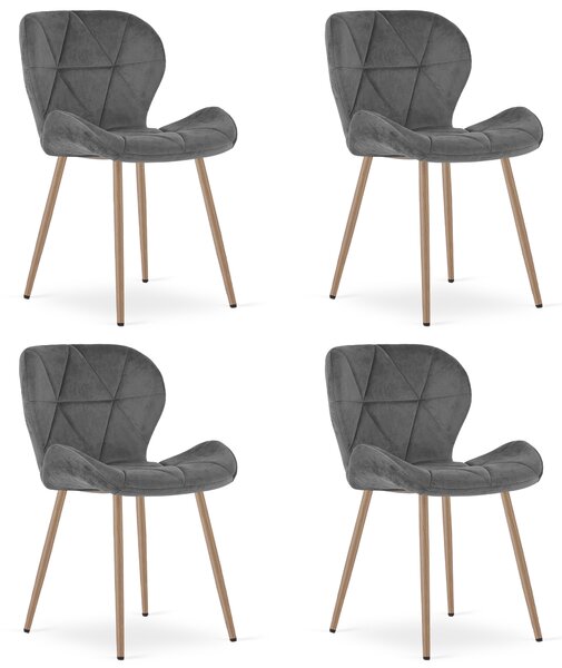 Jedilni stol MANGO VELVET, temno siv