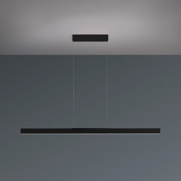 BOPP Bopp LED viseča svetilka Nano 2.0, dolžina 140 cm, črna, kovinska, zatemnjen, Črna, Dnevna soba / jedilnica, Aluminij, Sodobni
