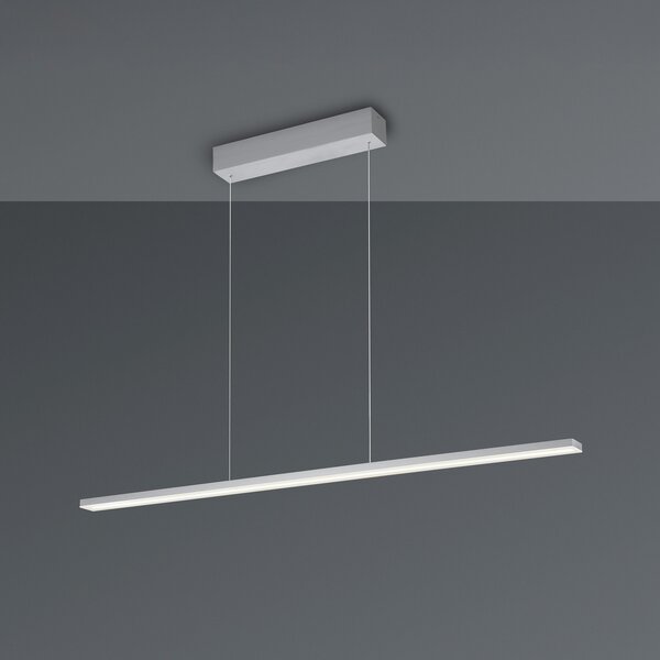 BOPP Bopp LED viseča svetilka Baseline 2.0, aluminij, dolžina 119 cm, zatemnjen, Kovinska, Dnevna soba / jedilnica, Aluminij, Sodobni