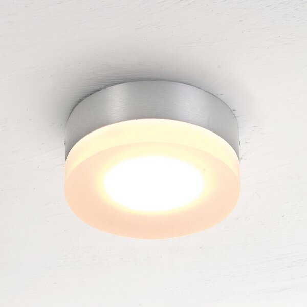 BOPP Bopp LED stropna svetilka One, aluminijasta barva, Ø 9 cm, kovina, zatemnjen, Kovinska, Dnevna soba / jedilnica, Aluminij, Sodobni