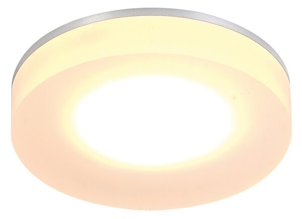 BOPP Bopp LED-stropna vgradna svetilka One, aluminijasta barva, Ø 9 cm, zatemnjen, Kovinska, Dnevna soba / jedilnica, Aluminij, Sodobni, Vgreznjeni strop
