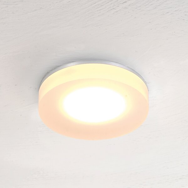 BOPP Bopp LED-stropna vgradna svetilka One, aluminijasta barva, Ø 9 cm, zatemnjen, Kovinska, Dnevna soba / jedilnica, Aluminij, Sodobni, Vgreznjeni strop