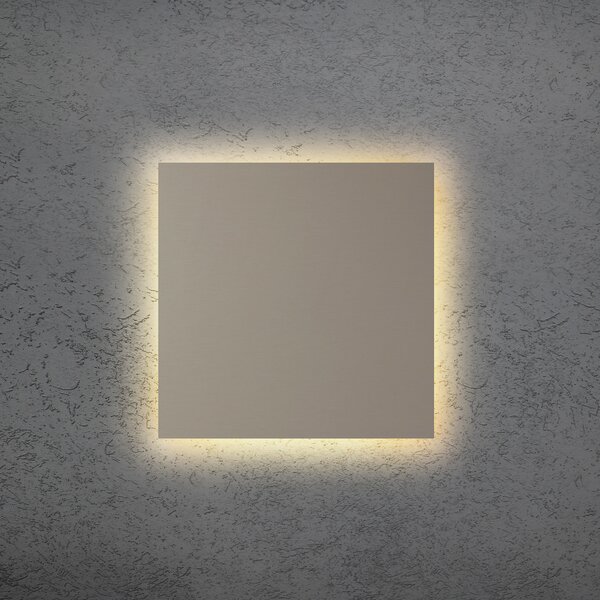 Escale LED stenska svetilka BLADE Q, taupe, 34 x cm, kovina, z možnostjo zatemnitve, zatemnjen, Bež, Dnevna soba / jedilnica, Aluminij, Sodobni