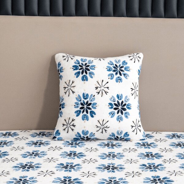 Prevleka za blazino mikropliš ICY FLAKES 45x45 cm, bela