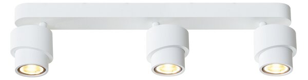 Escale LED-žaromet BRUSH, bel, 50 cm, 3-krilni, kovina, dim, 2.700 K, zatemnjen, Bela, Dnevna soba / jedilnica, Aluminij, Sodobni