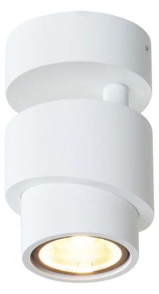 Escale LED-žaromet BRUSH, bel, Ø 7 cm, kovina, z možnostjo zatemnitve, 2.700 K, zatemnjen, Bela, Dnevna soba / jedilnica, Aluminij, Sodobni