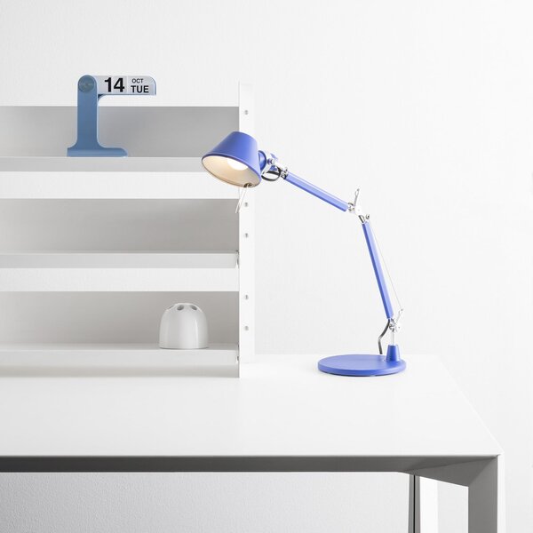 Artemide namizna svetilka Tolomeo Micro, modra, Modra, Študija / pisarna, Kovina, Dizajn
