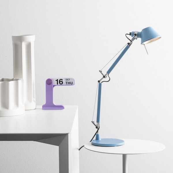 Artemide namizna svetilka Tolomeo Micro, svetlo modra, Modra, Študija / pisarna, Kovina, Dizajn
