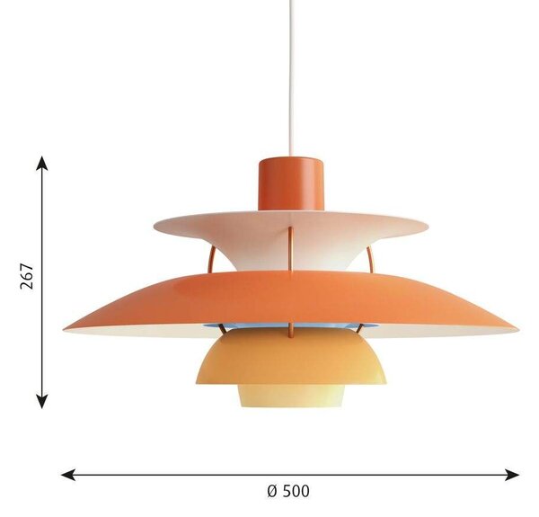 Louis PoulsenLouis Poulsen - PH 5 Obesek Svetilka Hues Of Oranžna Louis Poulsen