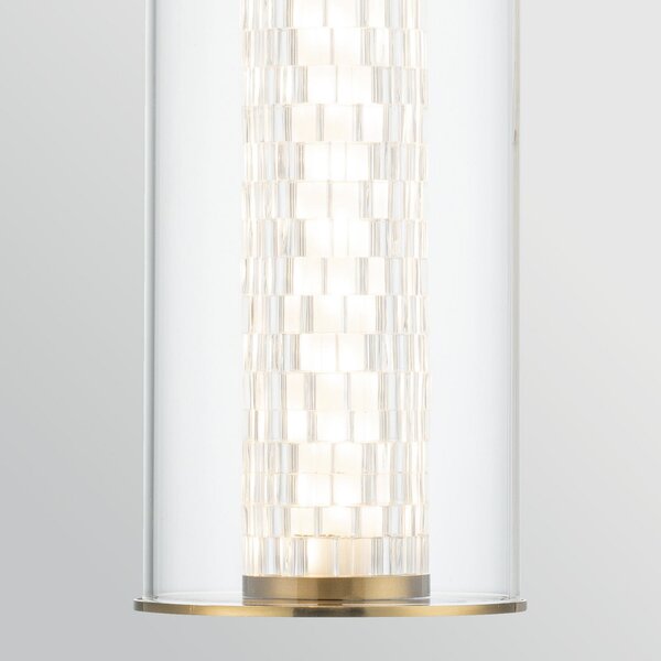 Quintiesse LED stenska svetilka ESPADA, brušena zlata, Ø 16 cm, kovina IP44, zatemnjen, Zlata / medeninasta, Kopalnica, Aluminij, Sodobni