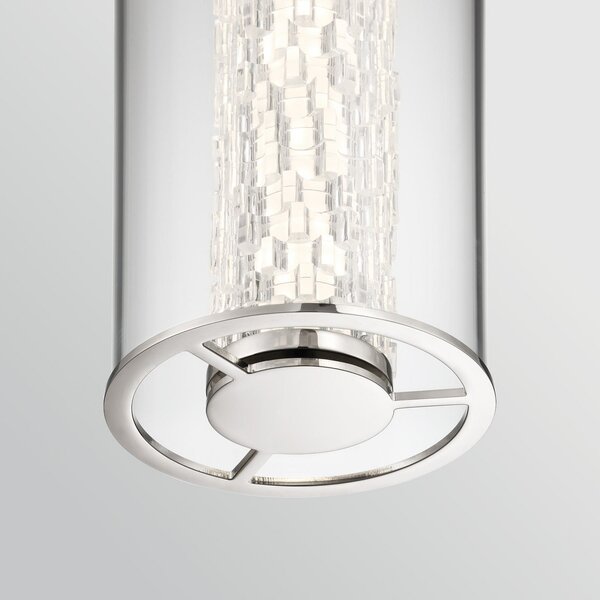 Quintiesse LED viseča svetilka ESPADA, kromirana, Ø 15 cm, kovina/steklo, zatemnjen, Kovinska, Dnevna soba / jedilnica, Aluminij, Sodobni