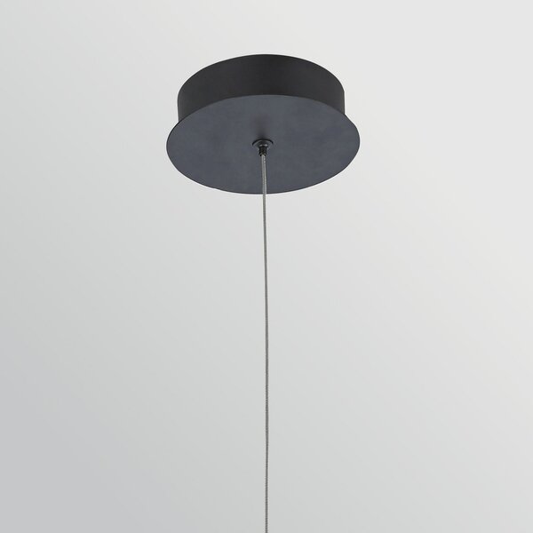 Quintiesse LED viseča svetilka DENMARK, črna mat, Ø 21 cm, kovina, zatemnjen, Črna, Dnevna soba / jedilnica, Aluminij, Sodobni