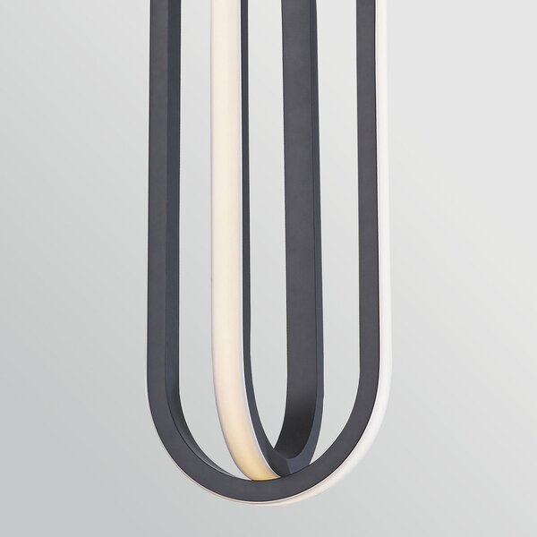 Quintiesse LED viseča svetilka DENMARK, črna mat, Ø 21 cm, kovina, zatemnjen, Črna, Dnevna soba / jedilnica, Aluminij, Sodobni