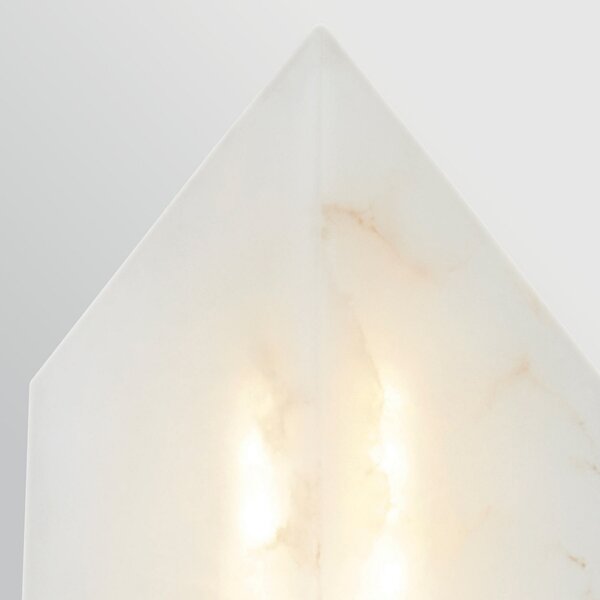 Quintiesse LED stenska svetilka CAESAR, starinsko medenina, višina 31 cm kovina/alabaster, zatemnjen, Bronasta / starinska medenina, Dnevna soba / jedilnica, Kovina, Sodobni, Zidna vtičnica na vrhu