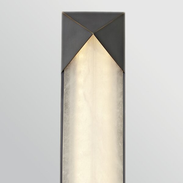 Quintiesse LED stenska svetilka CAESAR, bronasta, višina 64 cm, kovina/alabaster, zatemnjen, Bronasta / starinska medenina, Dnevna soba / jedilnica, Kovina, Sodobni