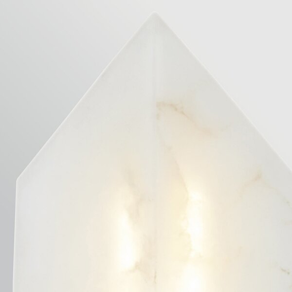 Quintiesse LED stenska svetilka CAESAR, bronasta, višina 31 cm, kovina/alabaster, zatemnjen, Bronasta / starinska medenina, Dnevna soba / jedilnica, Kovina, Sodobni, Zidna vtičnica na vrhu
