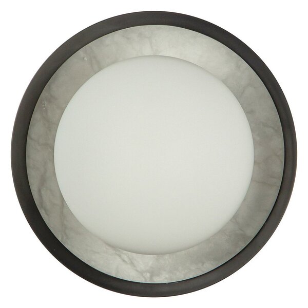 Quintiesse LED stenska svetilka ALONSO, bronasta, Ø 22 cm, kovina/steklo/alabaster, zatemnjen, Bronasta / starinska medenina, Dnevna soba / jedilnica, Kovina