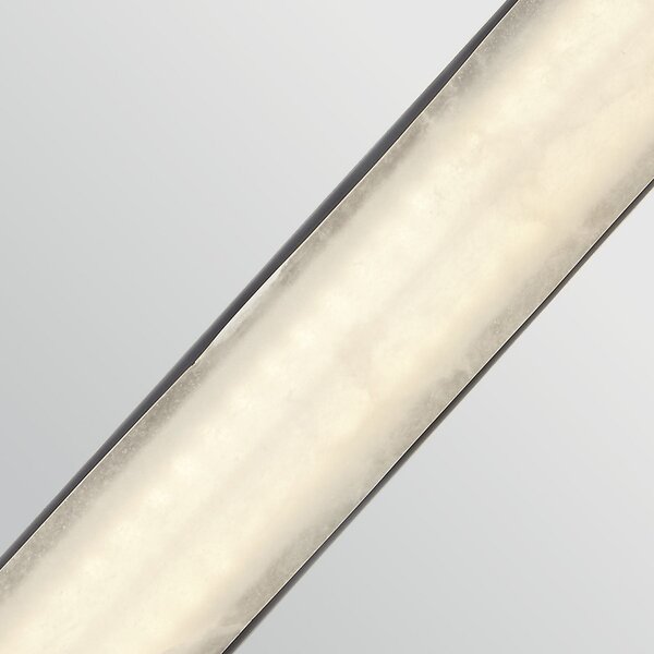 Quintiesse LED stenska svetilka CAESAR, bronasta, višina 64 cm, kovina/alabaster, zatemnjen, Bronasta / starinska medenina, Dnevna soba / jedilnica, Kovina, Sodobni