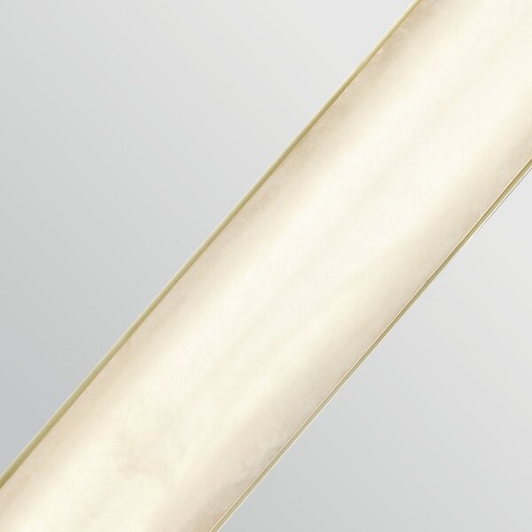 Quintiesse LED stenska svetilka CAESAR, starinski medenina, višina 64 cm kovina/alabaster, zatemnjen, Bronasta / starinska medenina, Dnevna soba / jedilnica, Kovina, Sodobni